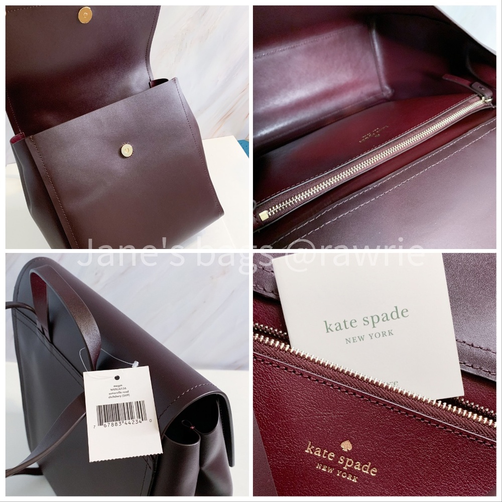 WEEKEND SALE New Kate Spade Smooth Leather Backpack Wine Brown - Picture 4 of 4